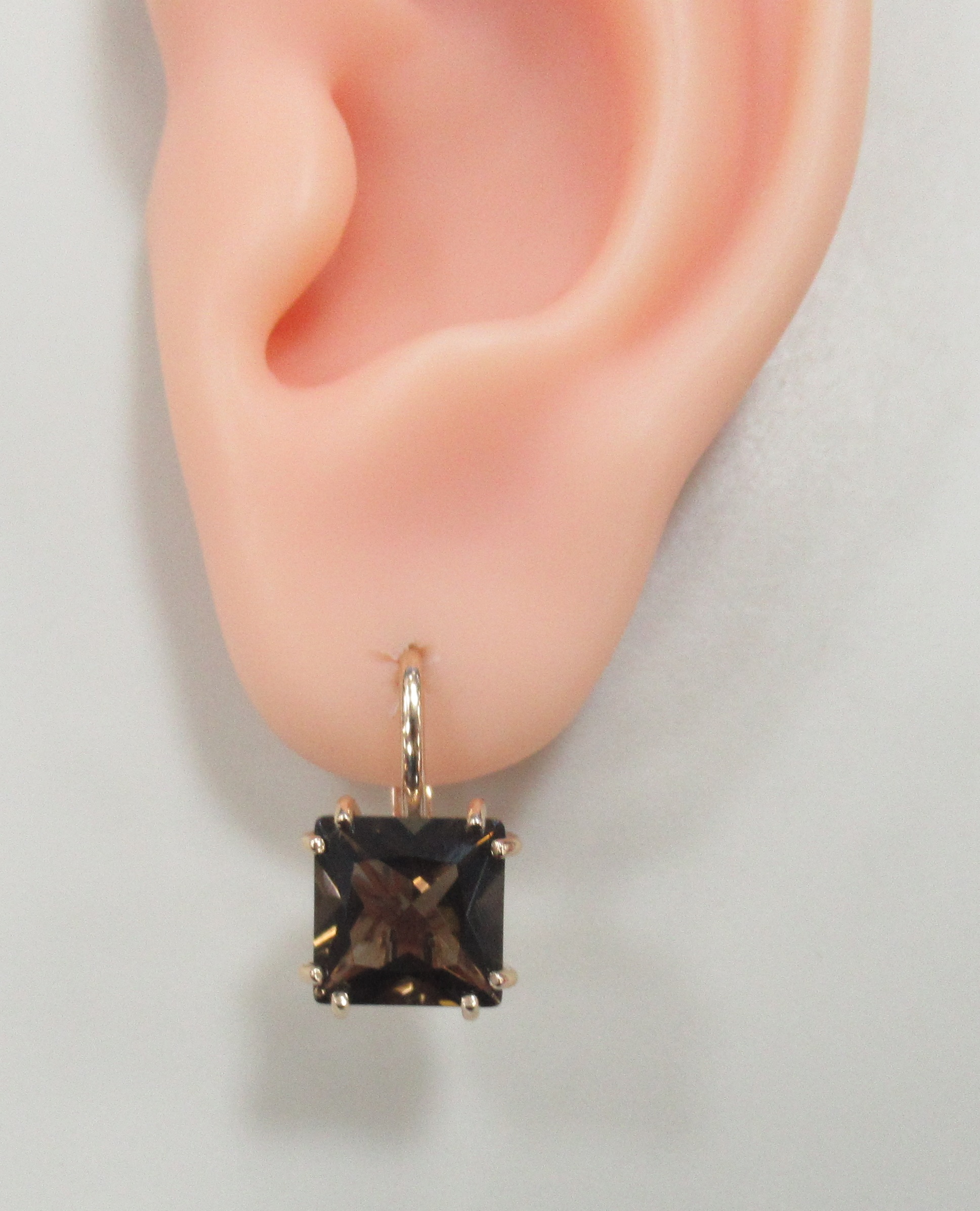 Серьги из золота с раухтопазами